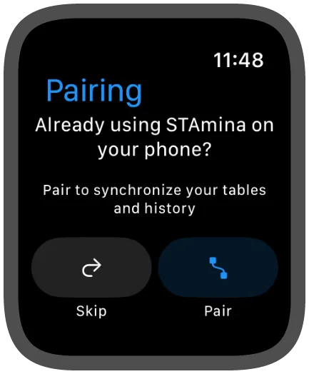 Apple Watch pairing screen with the Pair button